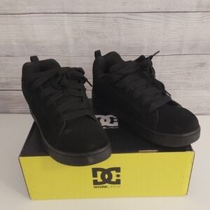 Men's DC Black Lace-Up Court Graffikwork Work Shoe